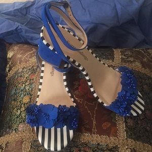 Blue Sandals with 2” Block Heel